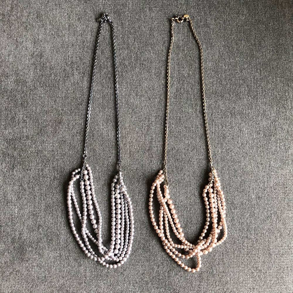 J.crew faux pearl necklace * tan color only *